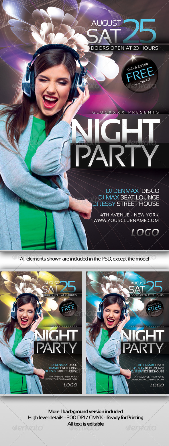 Night Party Flyer Template - Clubs & Parties Events
