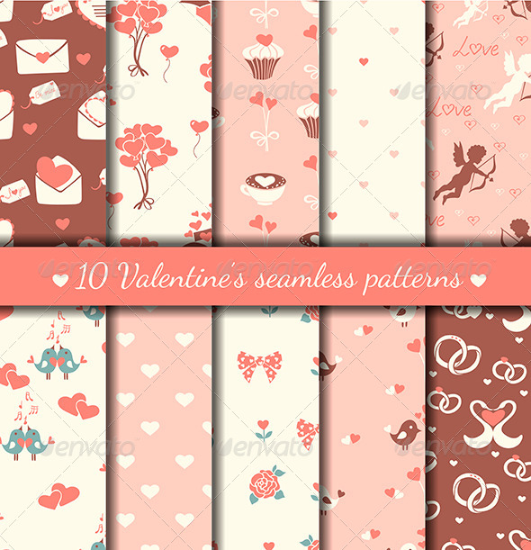 Valentine's Seamless Patterns - Patterns Decorative
