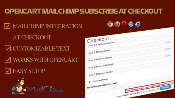 MailChimp Subscribe at Checkout for OpenCart