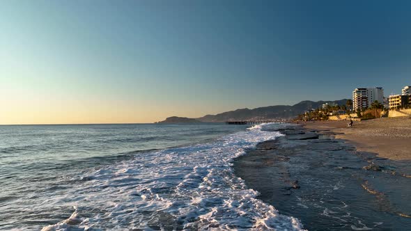 Beach Aerial View Turkey Alanya 4 K alt