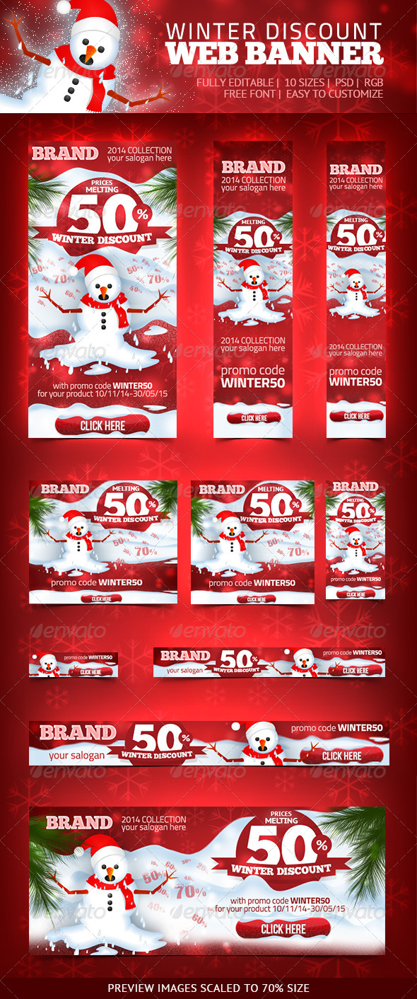 Winter Discount - Web Banner - Banners & Ads Web Elements