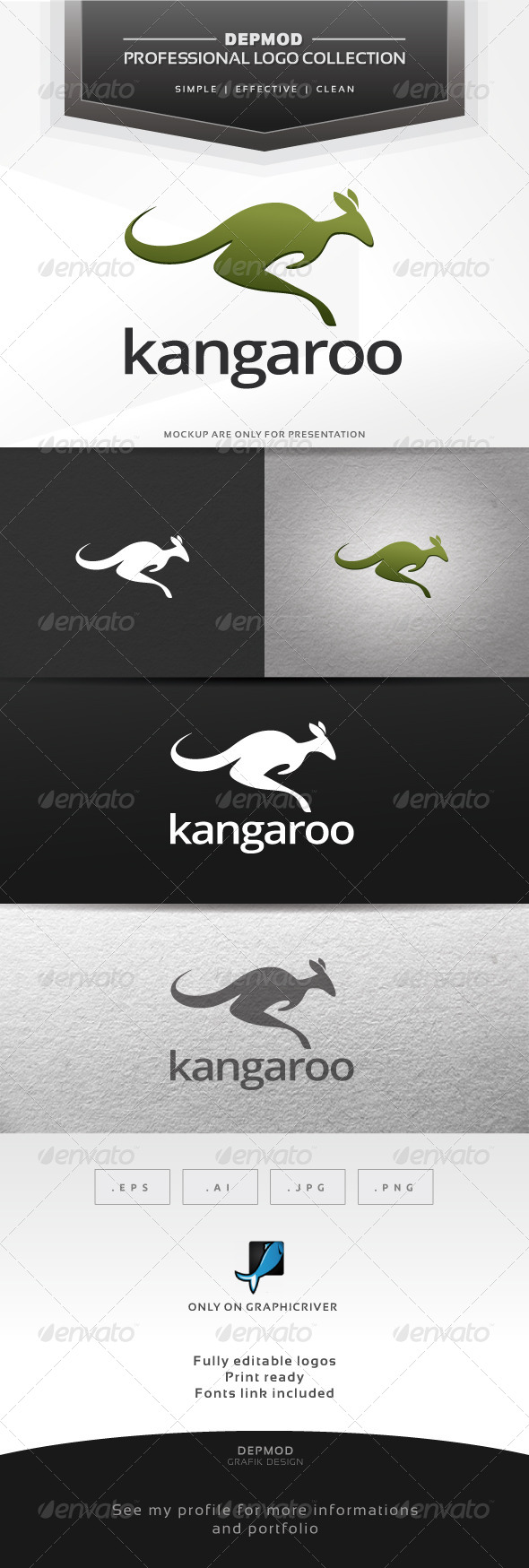 Kangaroo Logo - Animals Logo Templates