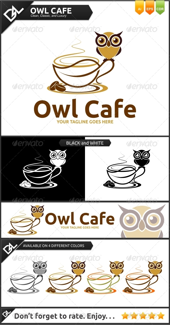 Owl Cafe - Food Logo Templates