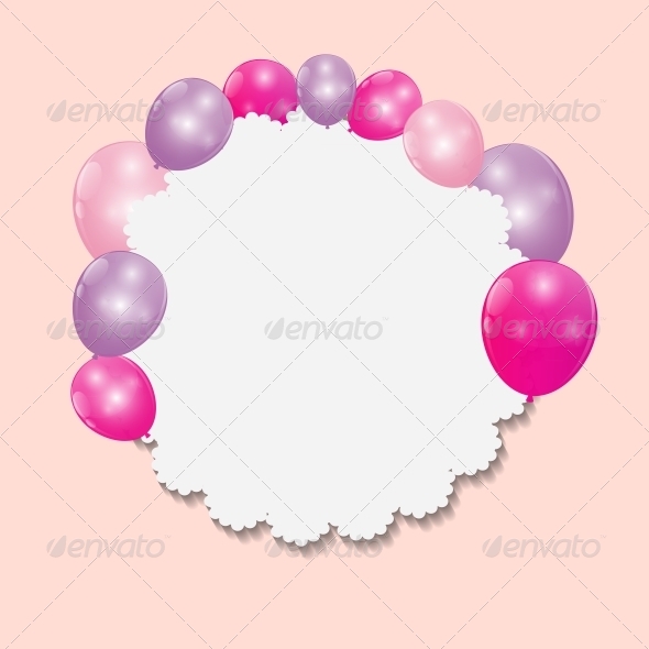Color Glossy Balloons Background Vector - Birthdays Seasons/Holidays