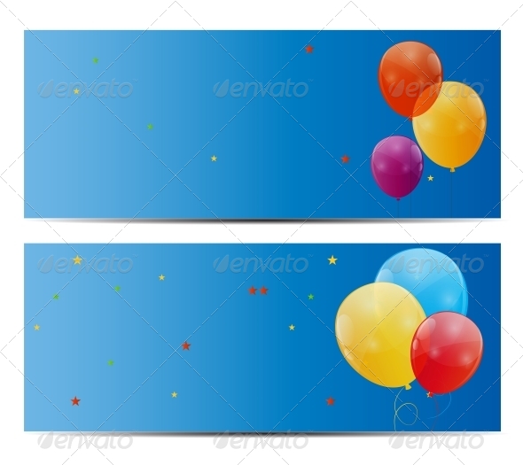 Color Glossy Balloons Background, Vector - Birthdays Seasons/Holidays