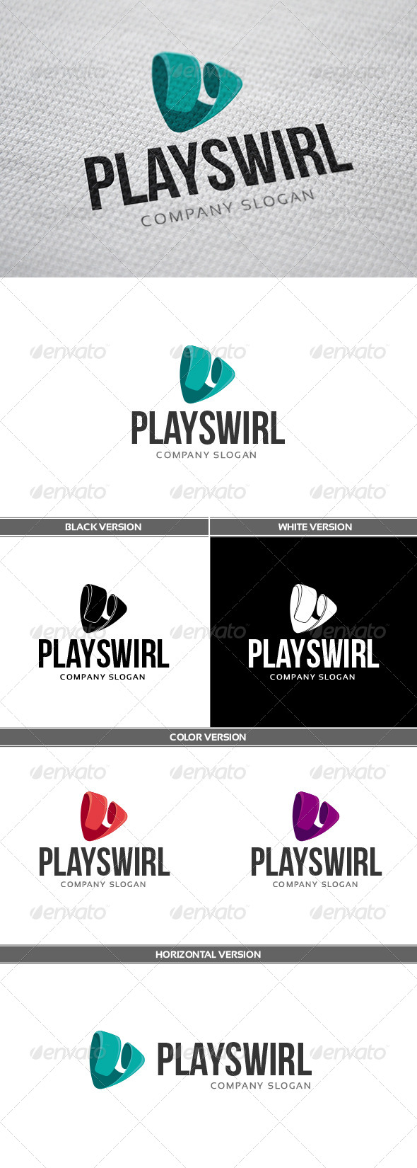 PlaySwirl Logo - Symbols Logo Templates
