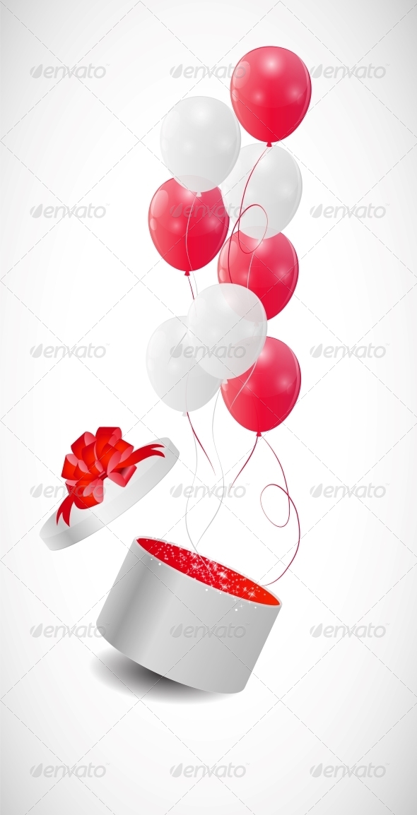 Color Glossy Balloons Background, Vector - Birthdays Seasons/Holidays
