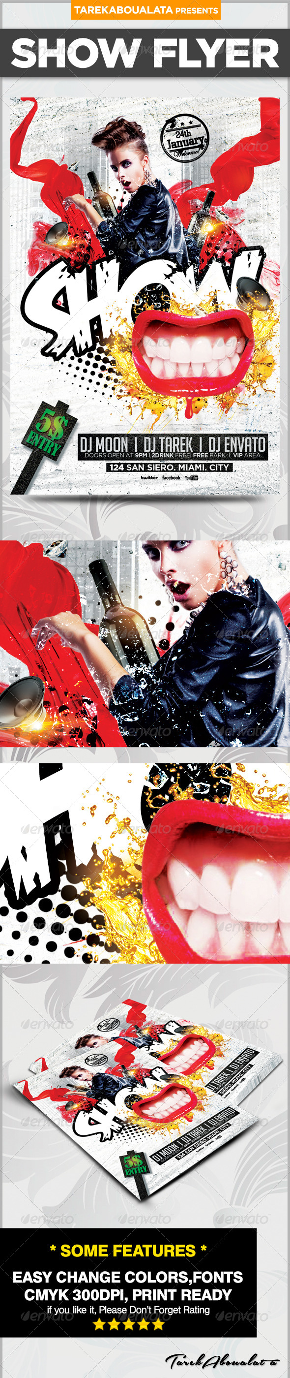 Show Flyer Template - Clubs & Parties Events