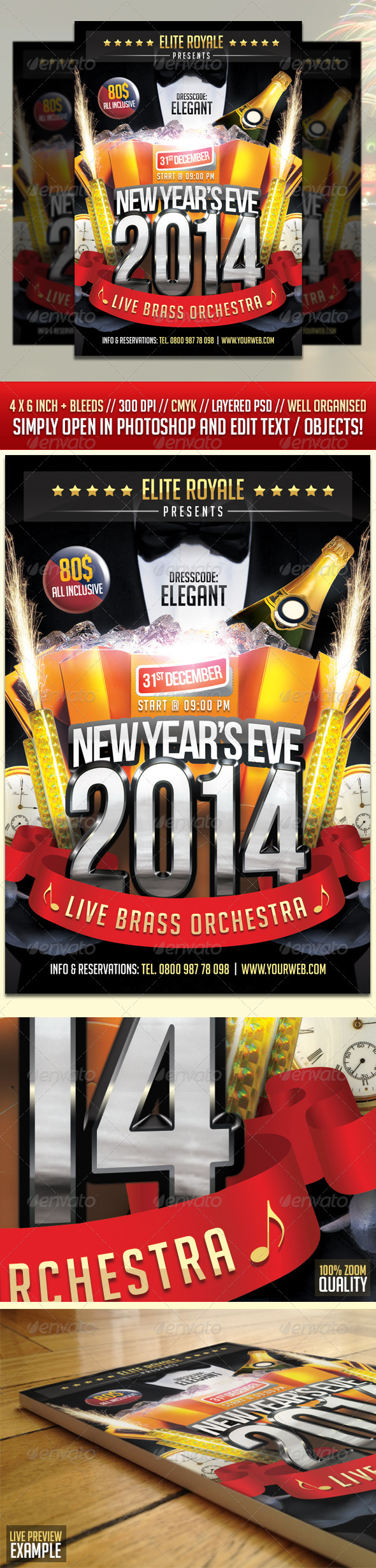 New Year Eve Elegant Party Flyer - Holidays Events