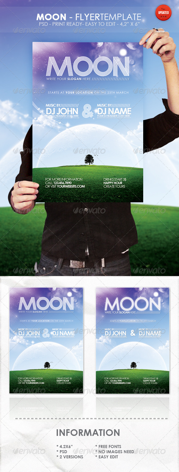 Moon - Flyer Template - Clubs & Parties Events