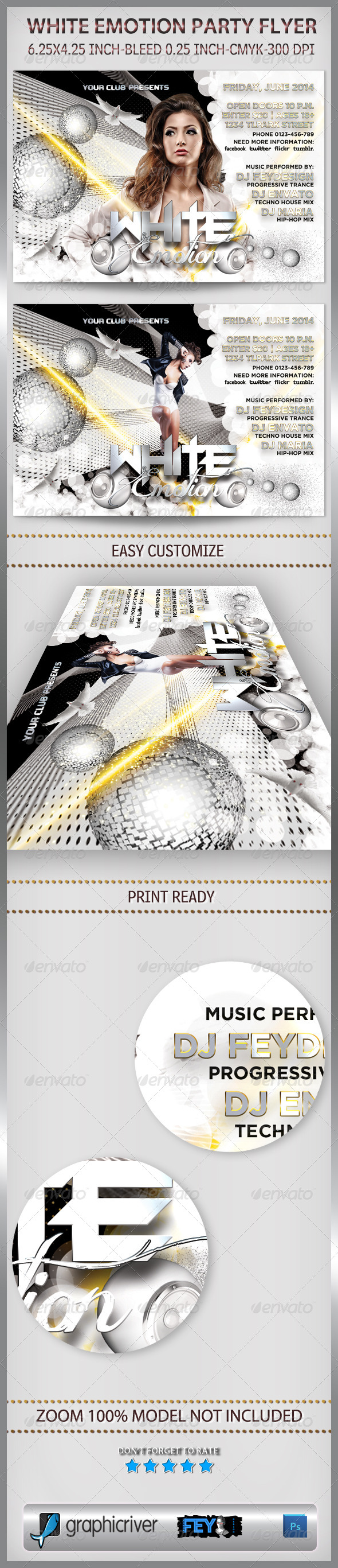 White Emotion Party Flyer - Flyers Print Templates