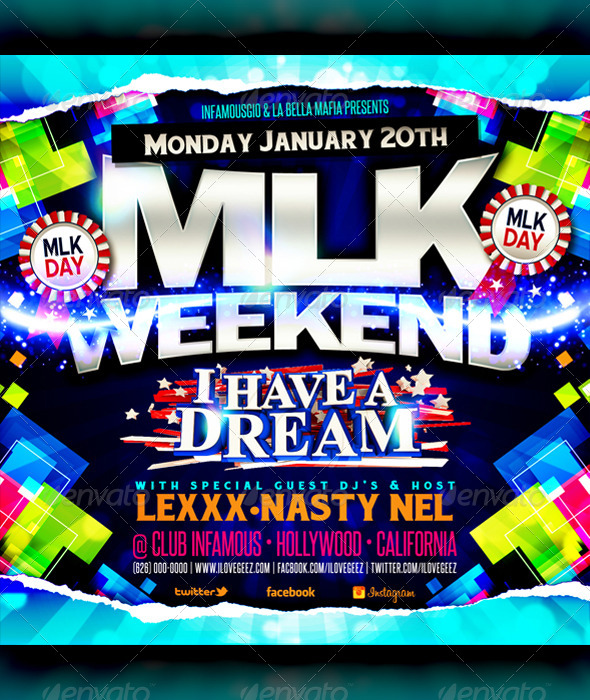 MLK - I Have a Dream Social Media Flyer - Clubs & Parties Events
