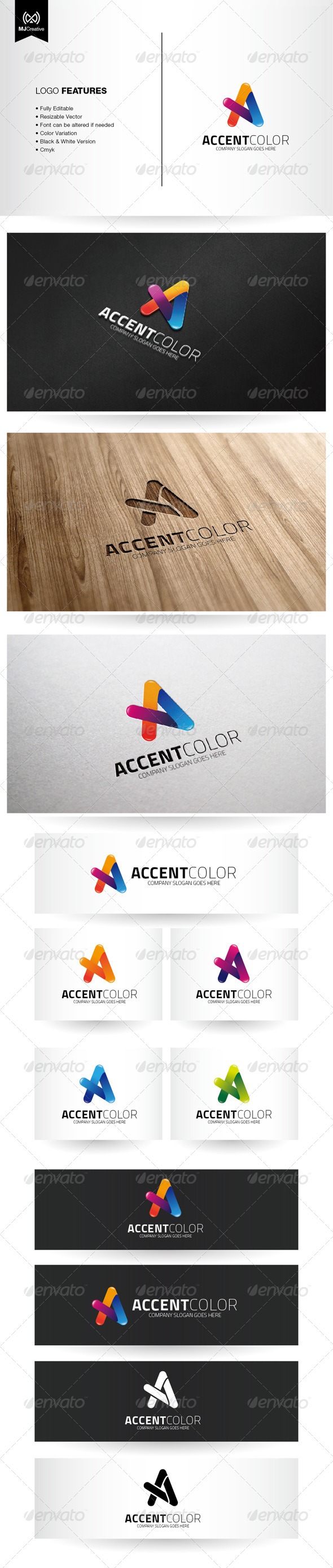 Colorful Letter A Logo - Letters Logo Templates