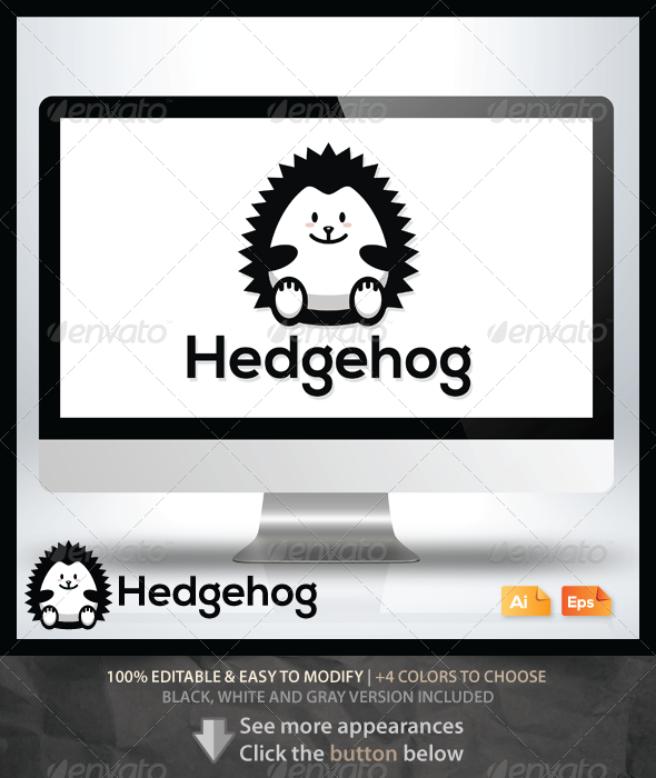 Hedgehog Logo - Animals Logo Templates