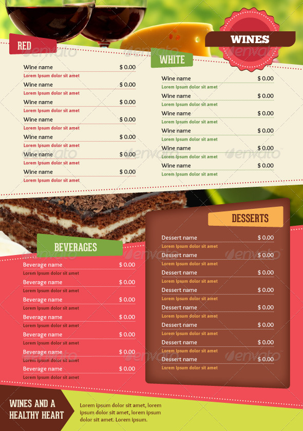 A4 Healthy Food Menu + Poster + Flyer + Cards by good_chemistry