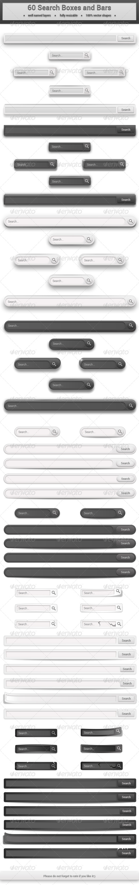 60 Search Boxes and Bars - Forms Web Elements