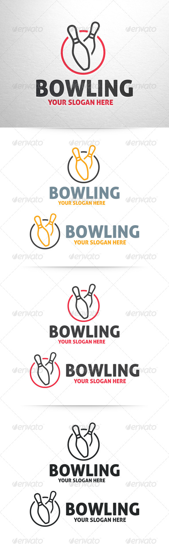 Bowling Logo Template - Part 2 - Objects Logo Templates