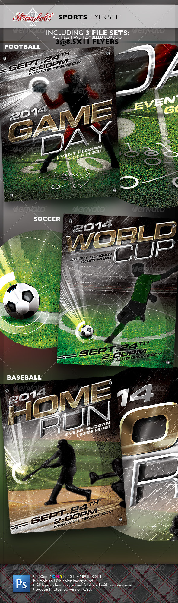 Sports Flyer 3-Pack Flyer Template - Sports Events