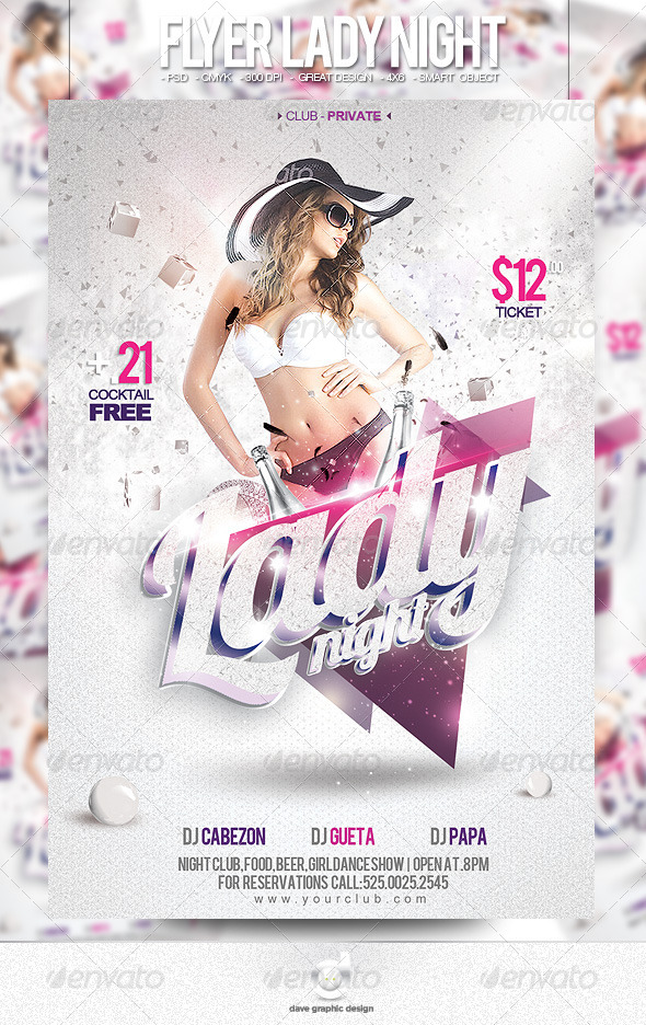 Flyer Lady Night - Clubs & Parties Events