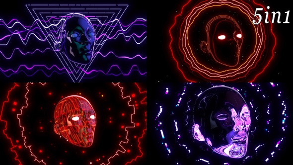 Neon Head - VJ Loop Pack (5in1) alt