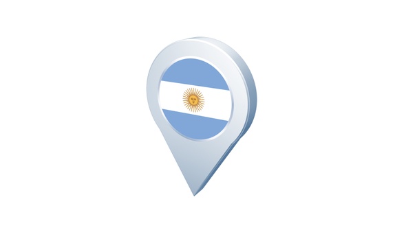 Argentina Flag Pin Icon, Motion Graphics | VideoHive