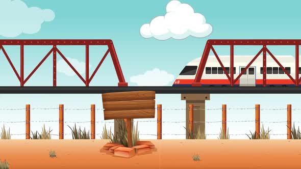 Train in desert Area in Cinematic short alt
