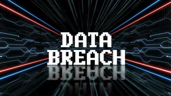 Data Breach Text in Tech Room, Loopable