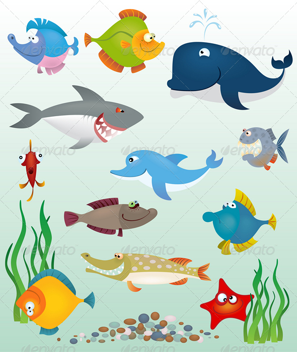 Cartoon fish set - Animals Characters