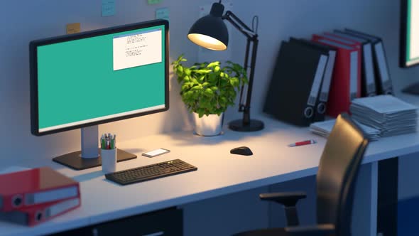 Growing Paper And Documents On Office Desk. Chaos in the work during busy night. alt