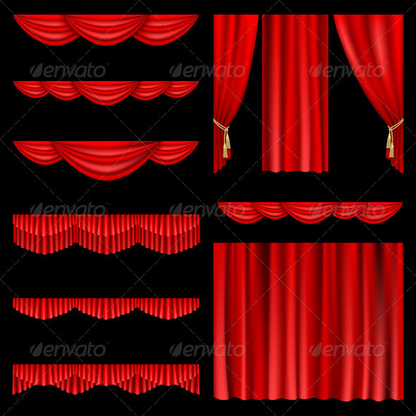 Red curtains - Backgrounds Decorative