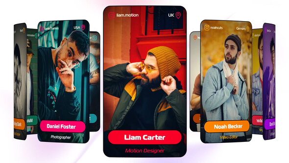 Infinite Carousel 3D gallery Elements template preview