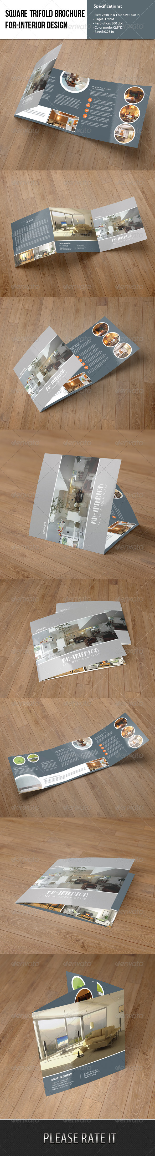 Square Trifold Brochure-Interior Design - Corporate Brochures