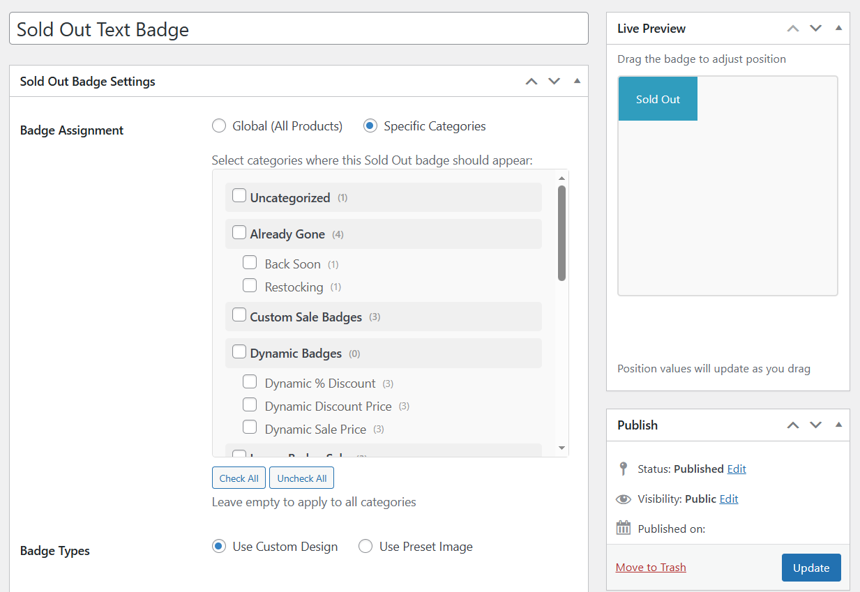 WooCommerce Sold Out Badge - 4