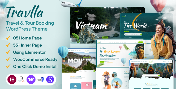 Travlla- Travel & Tour Booking Agency WordPress Theme