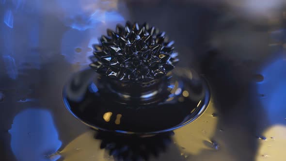 Ferrofluid. Beautiful Colors and Fantastic Shapes. Close-up