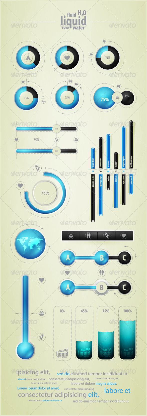 Infographics element on water and liquid - Infographics
