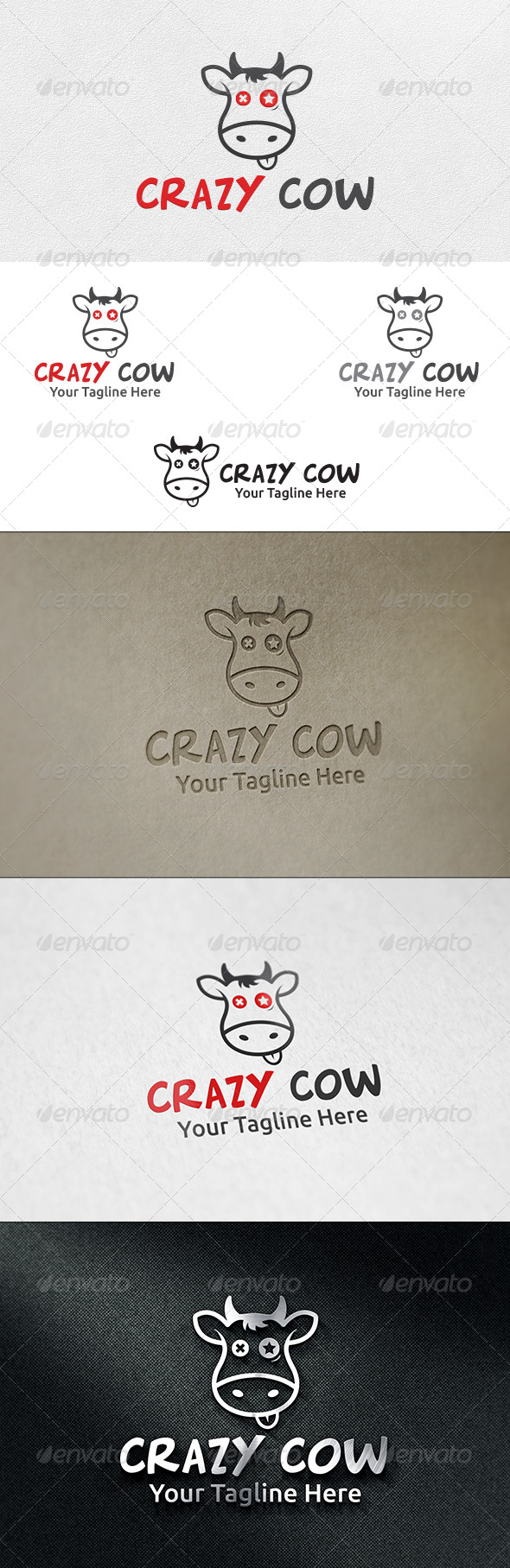 Crazy Cow - Logo Template - Animals Logo Templates
