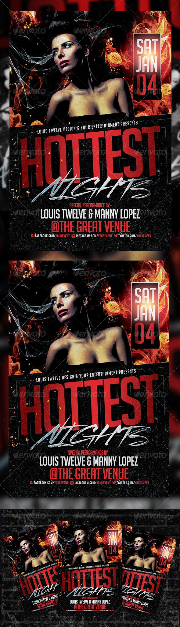 Hottest Nights Flyer Template - Clubs & Parties Events