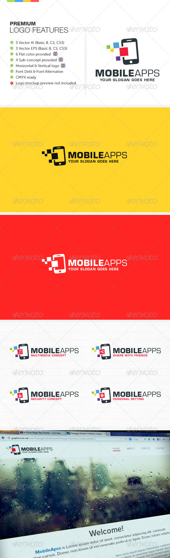 Mobile Apps Logo - Symbols Logo Templates