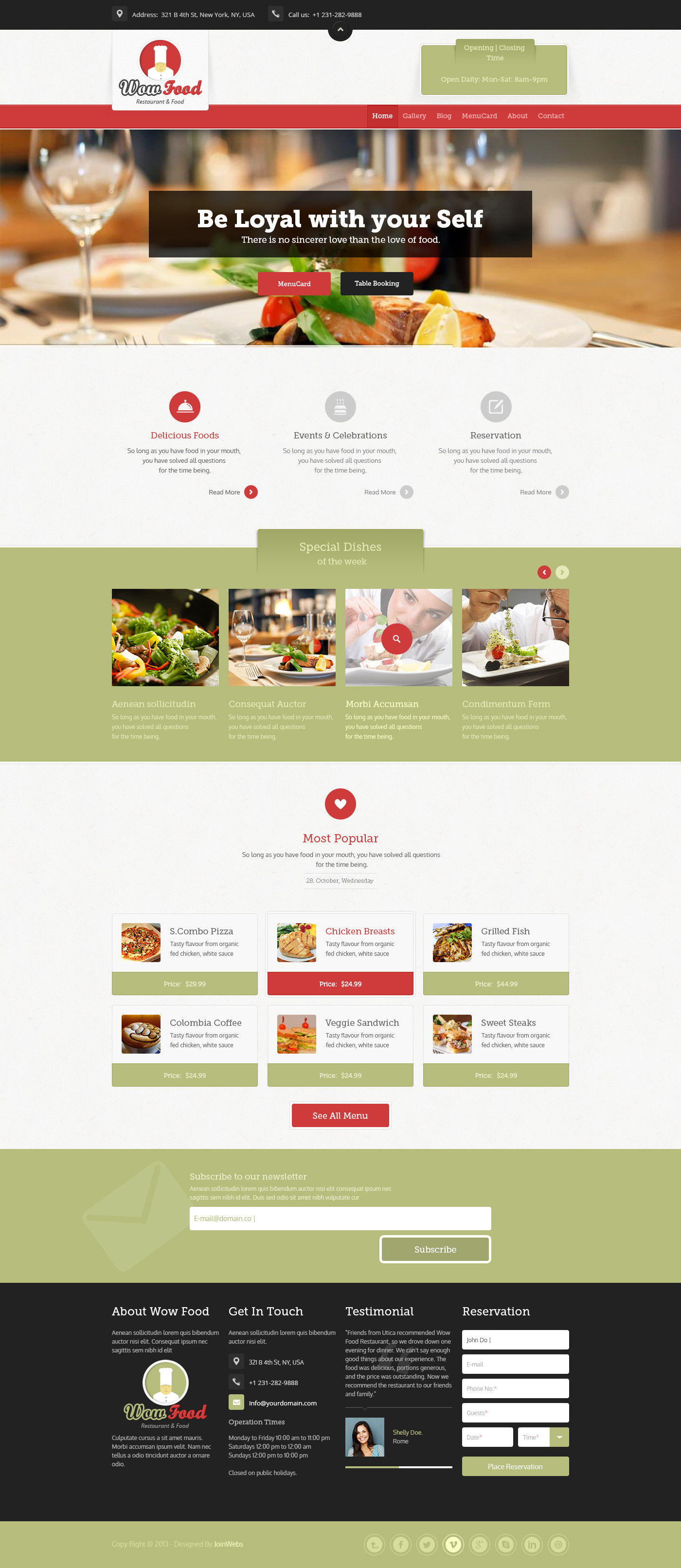 WOW Food PSD by JoinWebs | ThemeForest