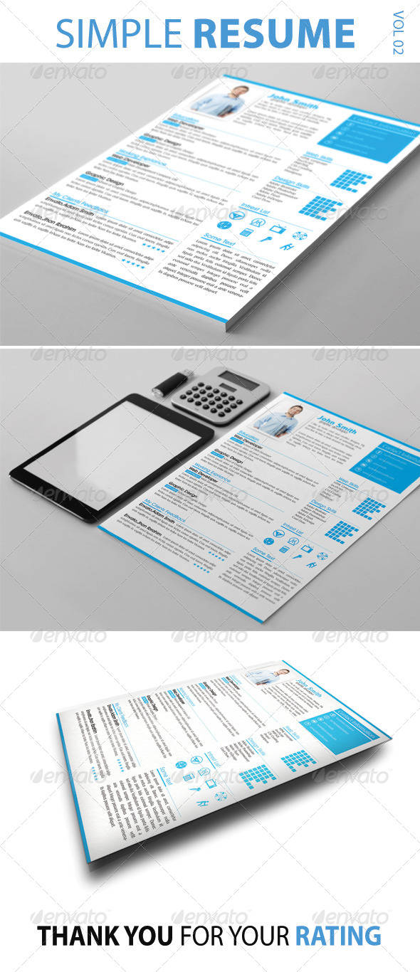 Simple Resume Vol-02 - Resumes Stationery