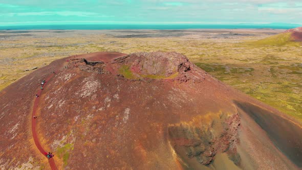 Saxholl Crater is a Famous Volcano in Iceland alt