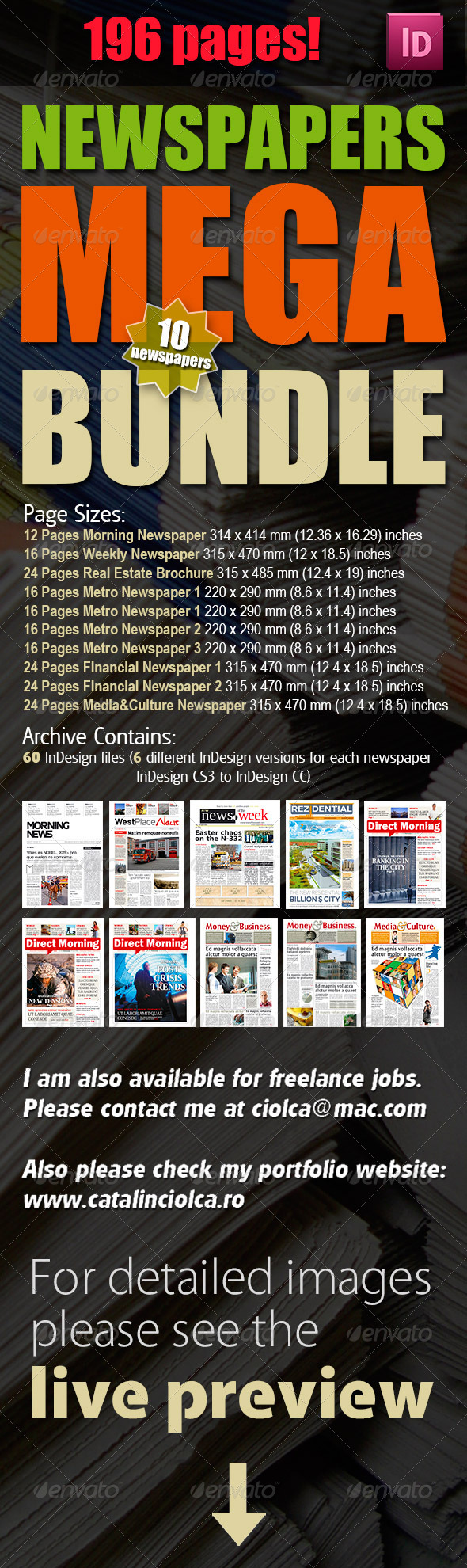 10 Newspapers Mega Bundle - Newsletters Print Templates