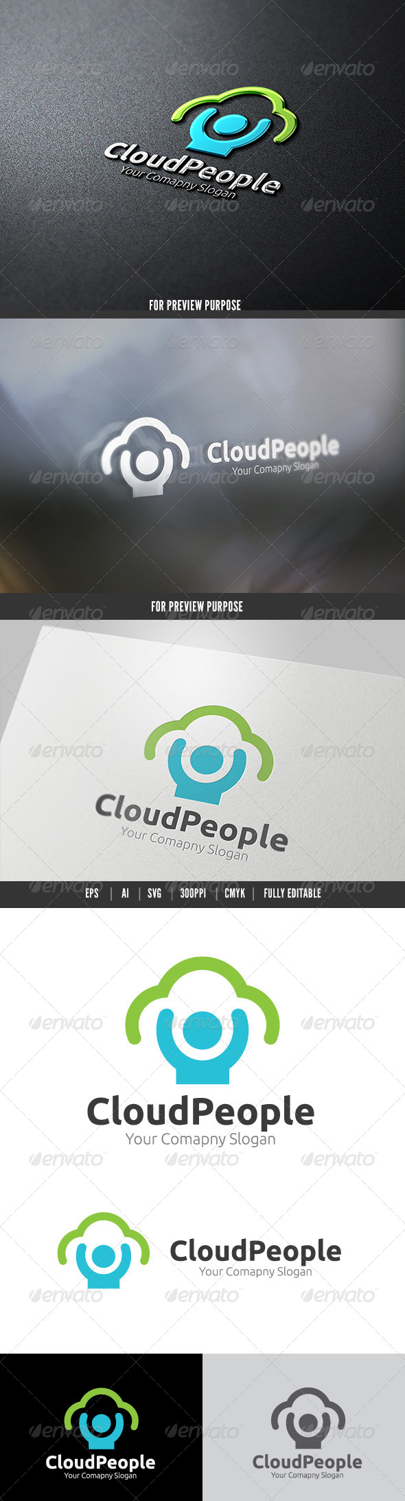 Cloud People Logo - Nature Logo Templates