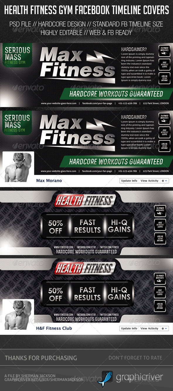 Health Fitness Gym Facebook Cover Photos - Facebook Timeline Covers Social Media