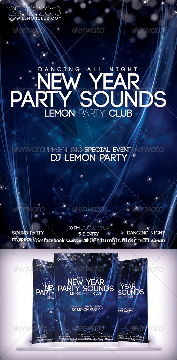 New Year Party Sound Flyer - Clubs & Parties Events