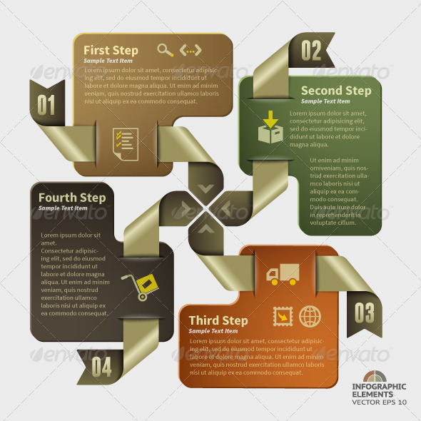 Abstract Infographic Design - 4 Steps - Infographics