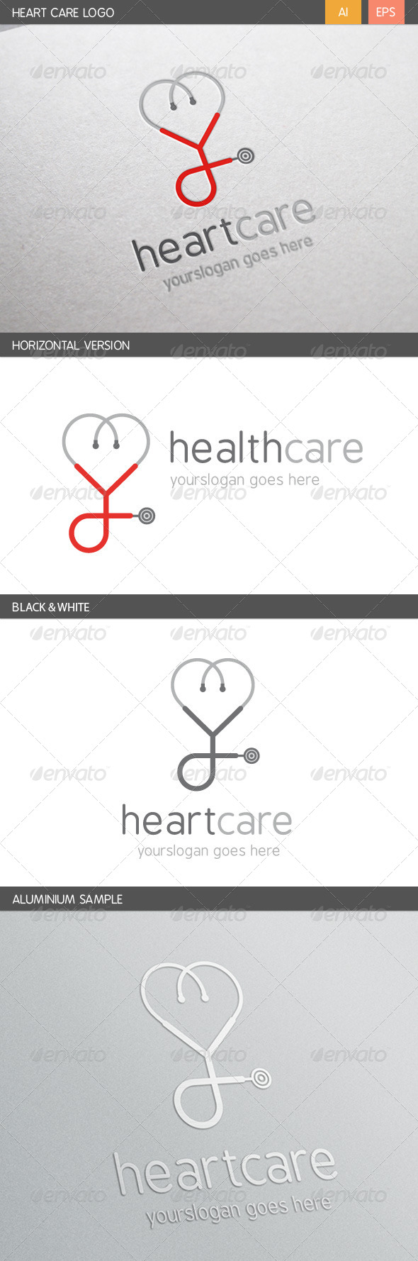 Heart Care Logo - Objects Logo Templates