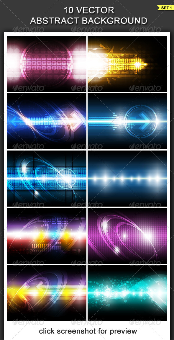 10 Vector Abstract Background Set 1 - Communications Technology