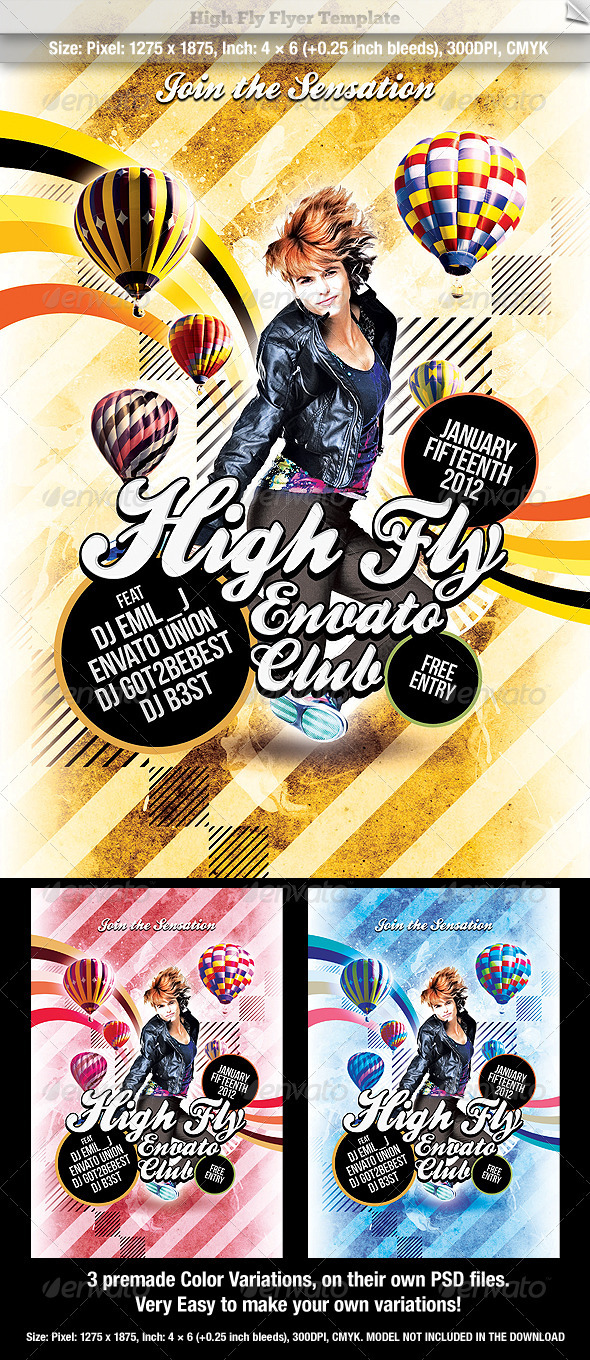 High Fly Flyer Template - Clubs & Parties Events
